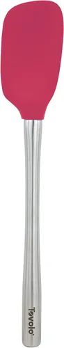 Vista 26 de Tovolo Espátula para Frascos de Silicona con Mango Largo de Acero Inoxidable Espátula Raspadora Naranja Albaricoque, Raspador de Frascos Resistente