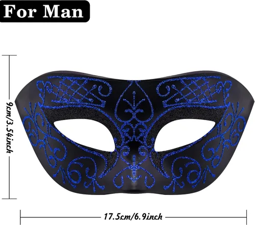 Vista 2 de SIQUK Máscaras de máscaras para parejas con palo, máscara veneciana de metal en un palo, máscara de disfraz de Halloween, máscara de Mardi Gras