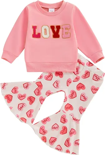 Vista 16 de Gueuusu Conjunto de ropa de manga larga para bebé niña con texto en inglés "My 1st Christmas", sudadera de manga larga con pantalones acanalados
