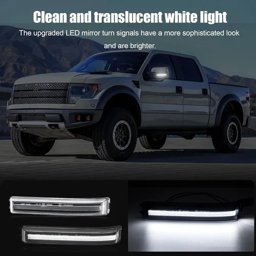Vista 3 de Luces de Señal de Giro para Espejo Lateral Montaje LED Transparente F150 2009 2010 2011 2012 2013 2014/para Mark LT 2013 2014 para Raptor 2010-2014