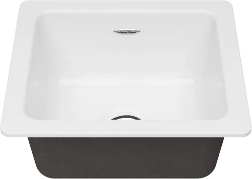 Vista 2 de American Standard 77SB16180.308 Delancey - Fregadero de cocina de hierro fundido (18 x 16 pulgadas), color blanco brillante
