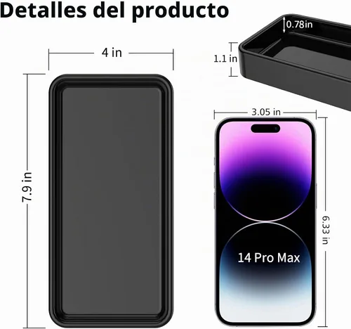 Vista 2 de Gurygo Bandeja de jabón de cerámica de 8" para cocina - Bandeja de tocador rectangular pequeña para baño - Bandeja para mostrador y tocador