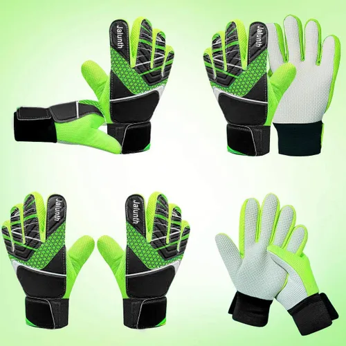 Vista 2 de Jalunth Guantes de Portero de Fútbol para Niños y Jóvenes, Guantes de Guardameta Jugador de Campo para Niños y Niñas, Palma de Látex Antideslizante