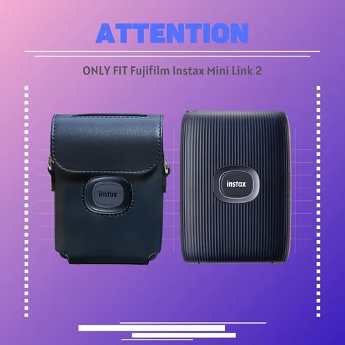 Vista 2 de Rieibi Mini Link 2 - Funda protectora para impresora Fujifilm Instax Mini Link 2, funda de belleza azul con correa para el hombro