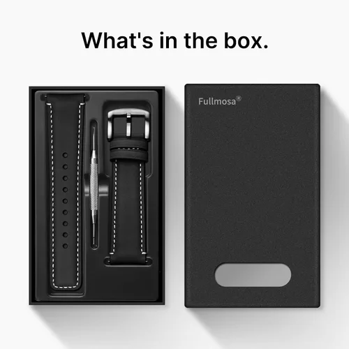 Vista 74 de Fullmosa Correa de reloj de liberación rápida de 0.866 in, 0.787 in y 0.709 in, bandas de cuero bruñido para Samsung Galaxy Watch/Garmin Watch
