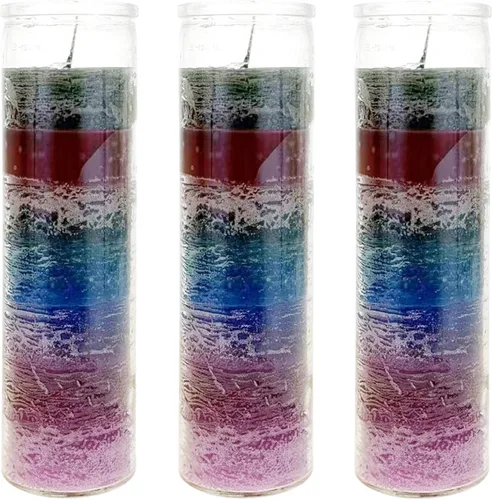 Vista 13 de Mega Candles 1 pieza Velas de Oración Devocional de Recipiente de Vidrio Negro Sin Aroma de 7 Días, Vela de Cera Premium 2 Pulgadas x 8 Pulgadas