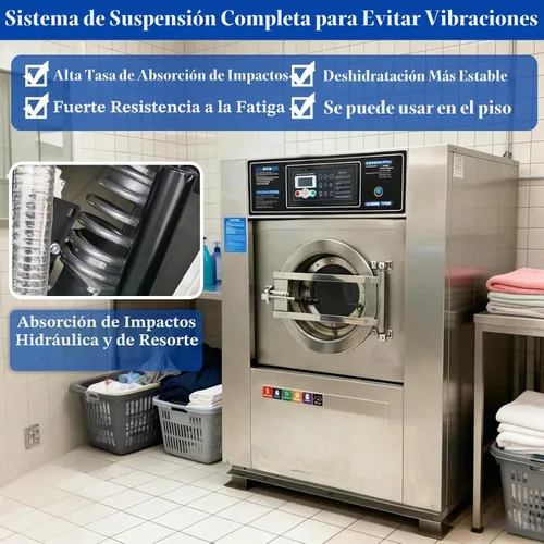 Vista 5 de TECHTONGDA Lavadora y secadora comercial Lavadora industrial para lavado de ropa, secado deshidratante, lavadora comercial 3 en 1, capacidad de 44