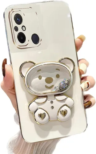 Vista 71 de Miagon Bear - Funda con soporte para espejo para Xiaomi Redmi A1, Quicksand Glitter Electroplated Soft TPU Protector Slim a prueba de golpes