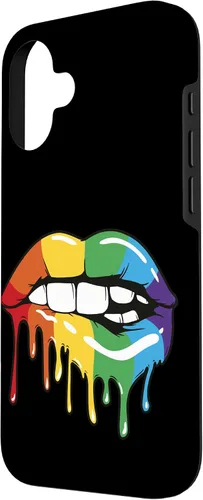 Vista 2 de iPhone 16 LGBT Rainbow Lip Pro Gay Pride Month LGBTQ Case