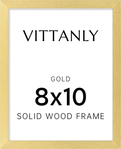 Vista 228 de Vittanly - Marco de fotos de 4 x 6 pulgadas de madera maciza con plexiglás, incluye paspartú de 3,5 x 5, para colgar en la pared o poner sobre una