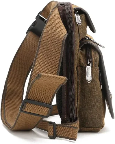 Vista 3 de Canvas Drop Leg Bag Outdoor Waist Pack for Men Women Tactical Military Motorcycle Bike Cycling Multi-Pocket Waist Fanny Pouch Travel Hiking Climbing