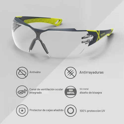 Vista 5 de HexArmor Gafas de seguridad MX300 Antivaho ANSI Z87+ 100% con protección UV Transparente Trushield 2sf