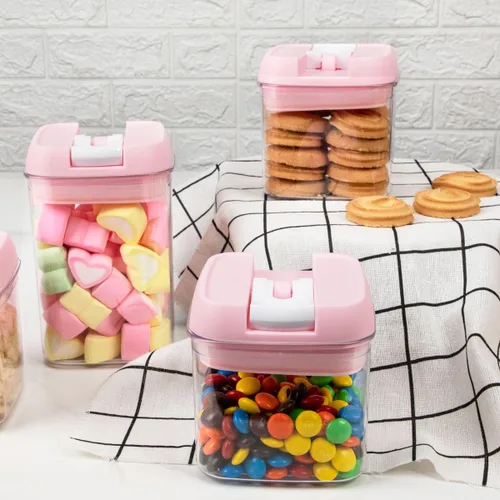Vista 7 de U-QE Juego de recipientes herméticos para almacenamiento de alimentos, 10 recipientes de plástico transparente sin BPA con tapas de fácil bloqueo