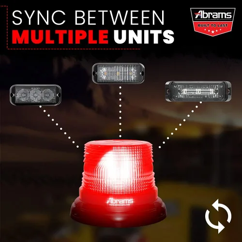Vista 6 de Abrams StarEye LED Beacon Dome de 7 pulgadas [12 LED] [36 W] Montaje permanente en la parte superior del techo [Clase SAE 1] [30+ patrones de flash]