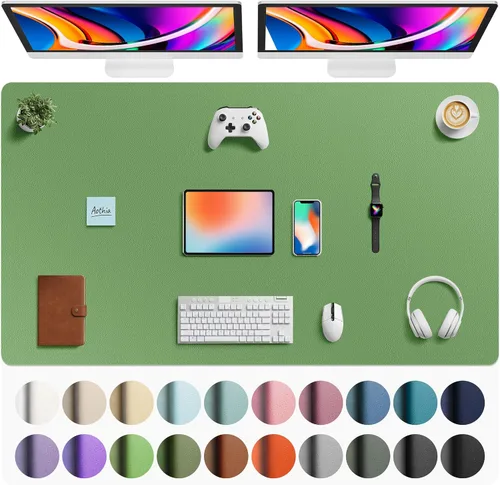 Vista 137 de Aothia - Protector de escritorio de cuero sintético grande, base antideslizante para mouse y superficie para escribir, impermeable, fácil de Agua