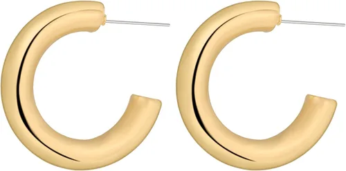 Vista 8 de Wgoud Juego de 6 pares de aretes de aro de oro para mujer, chapados en oro de 14 quilates, hipoalergénicos, ligeros, gruesos, abiertos, joyería