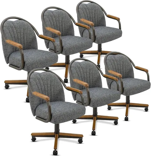 Vista 33 de Chromcraft Juego de 1 silla, silla con ruedas dobles suaves para cocina