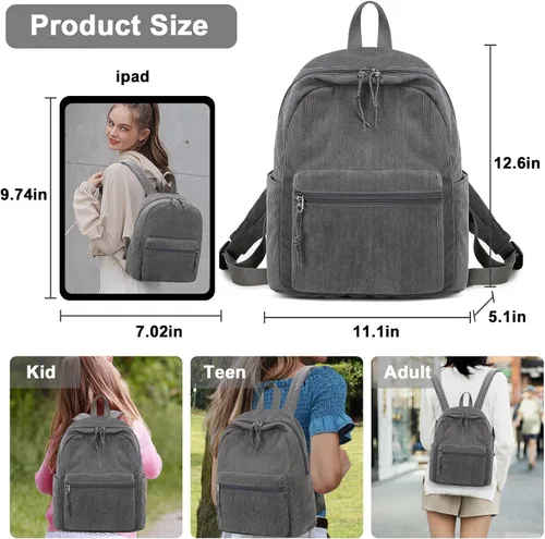 Vista 3 de Mini mochila para niñas resistente al agua pequeña mochila bolso de hombro para mujeres adultos niños viaje escolar