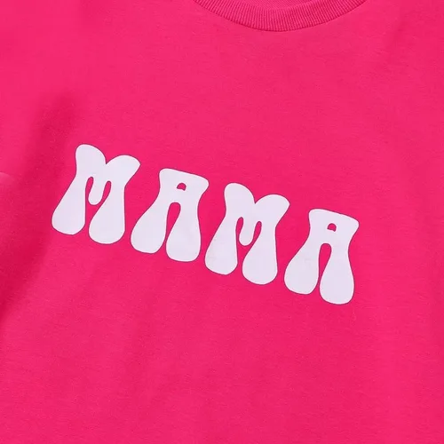 Vista 6 de Omkzanbi Mommy and Me - Conjunto de ropa a juego con sudadera para mamá y mamá, pantalones acampanados, regalo para el día de la madre de San