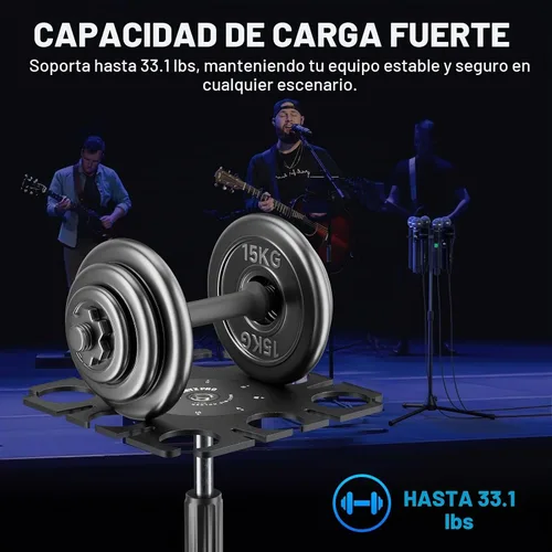 Vista 4 de Phenyx Pro MA-H1 Soporte para Múltiples Micrófonos de 8 Ranuras, Organizador y Exhibidor de Micrófono de Mano Alámbrico e Inalámbrico, Colgador