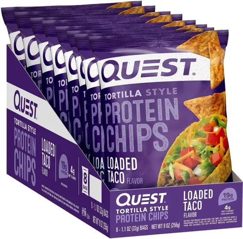 Vista 11 de Quest Nutrition Chips de proteína, barbacoa, 0.78 oz de proteína, 0.11 oz de carbohidratos netos, 130 cals, bolsa de 1.1 onzas, 1 unidad, alto