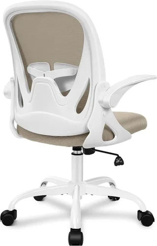 Vista 17 de Primy Silla de Oficina Ergonómica Silla de Escritorio con Reposabrazos Abatibles Silla de Escritorio Giratoria de Malla Transpirable para Negro