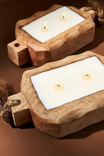 Vista 2 de Velas de madera flotante hechas a mano (pino de pomelo, 24 oz)