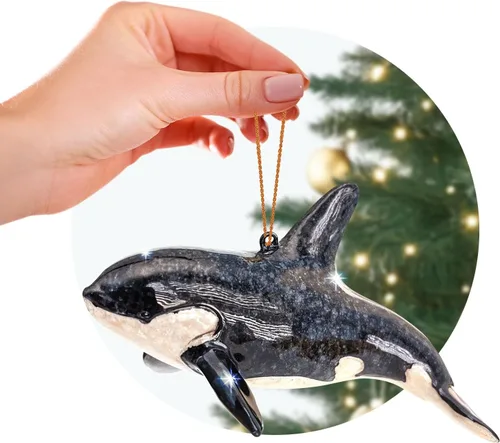 Vista 15 de Adorno de Navidad pintado a mano para playa – Decoración costera para árbol para amantes del océano – Adorno náutico único para árbol de Navidad
