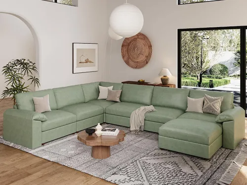Vista 83 de EASE MOOSE Sofá modular seccional, sofá en forma de U para sala de estar Beige