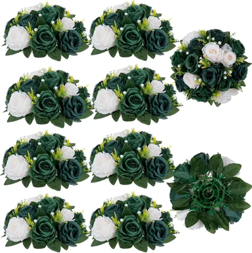 Vista 51 de BLOSMON Bolas de Flores para Bodas, Centros de Mesa de Rosas, 2 Piezas, Flores Artificiales Negras, Bolas Florales Colgantes, Decoración de Arreglos