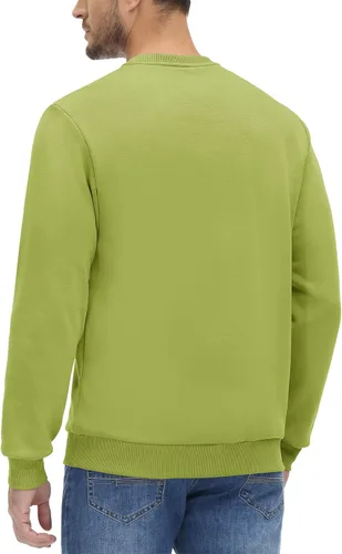 Vista 18 de MAGCOMSEN Sudadera de cuello redondo para hombre de manga larga casual cálida de forro polar
