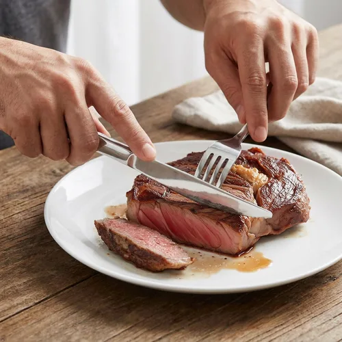 Vista 7 de Cuchillos para carne de 8 piezas, cuchillos de cocina de acero inoxidable