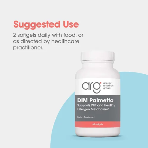 Vista 6 de Allergy Research Group ARG DIM Palmetto - BioResponse DIM & Palmetto Extract Softgels - Apoyo al metabolismo hormonal y estrógeno - Fórmula