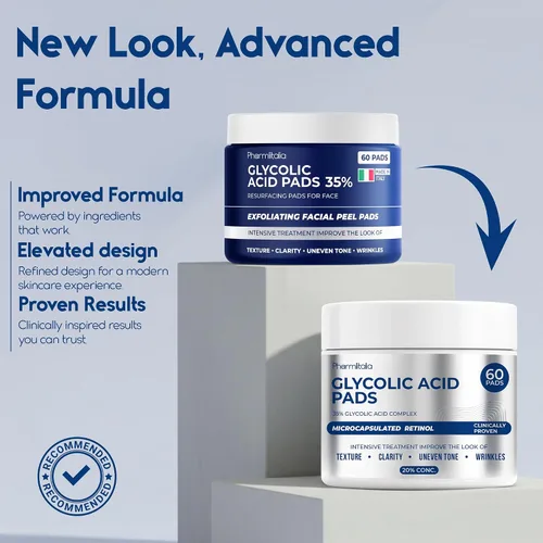 Vista 7 de Almohadillas de ácido glicólico al 35% - Almohadillas de rejuvenecimiento para rostro y cuerpo - Almohadilla exfoliante para cuerpo, puntos negros
