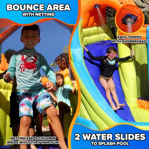 Vista 3 de Tobogán rígido de agua inflable de Sportspower., Double Slide