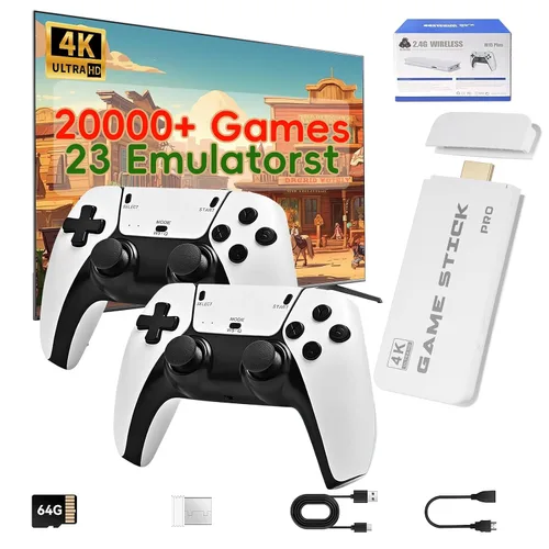 Vista 8 de 2025 Upgraded Retro Gaming Console Stick Pro, Video Games Console with 4K HDMI, Built-in 23 Classic Game Emulators, 20000+ Games - Video Game with
