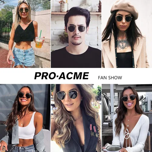 Vista 3 de Pro Acme Gafas de sol polarizadas de metal redondas pequeñas para mujer, estilo retro de diseñador