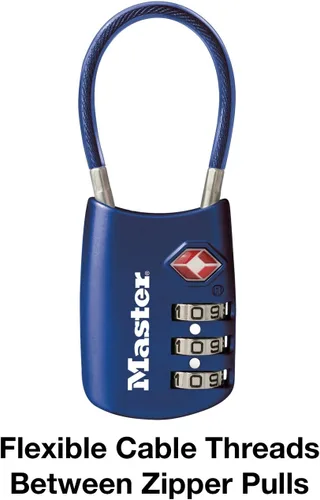 Vista 5 de Master Lock 4688DBLU Tsa candado estilo cable para equipaje, 24 unidades, azul., 4688DBLU