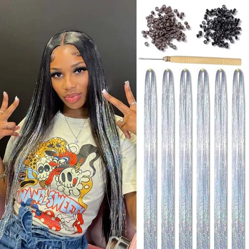 Vista 22 de Extensiones de cabello humano real con broches, 4.23 oz, 7 unidades, extensiones de cabello humano real con clip, de 14 pulgadas, rubio ceniza a