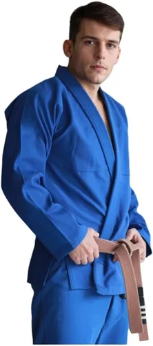 Vista 3 de FLUORY BJJ Gi - Traje de Jiu Jitsu brasileño para hombre, kimonos BJJ Uniforme Azul