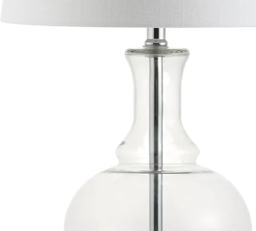 Vista 5 de JONATHAN Y Juego de 2 lámparas de mesa de cristal dorado transparente y cromado de 25 pulgadas para dormitorio, lámpara de noche moderna para sala