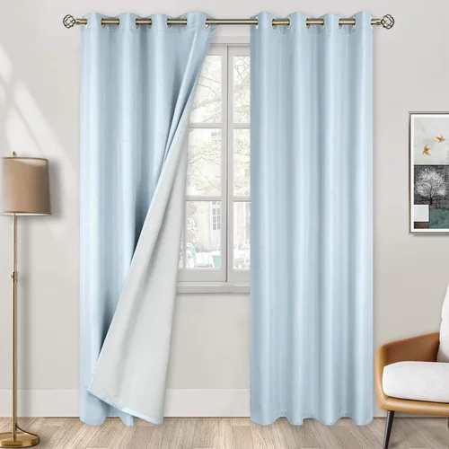 Vista 18 de BGment - Cortinas blackout blancas para dormitorio de 84 pulgadas de largo, juego de 2 paneles, cortinas para dormitorio con aislamiento térmico