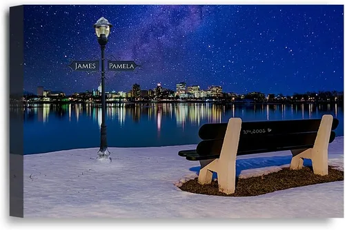 Vista 79 de IPIC - Personalized Framed Canvas with Custom Street Sign in Boston Personalized Street Signs with Names, Custom Canvas Print, Boston Sunset