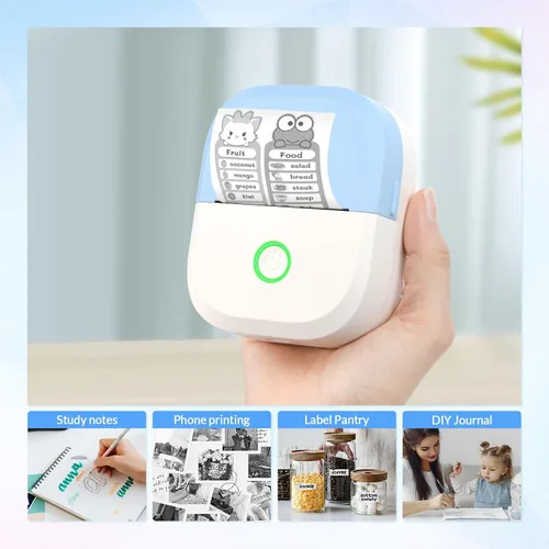 Vista 2 de mafiti Mini impresora adhesiva portátil térmica sin tinta inalámbrica Bluetooth para teléfono con dibujo AI, para notas de estudio, fotos, álbumes