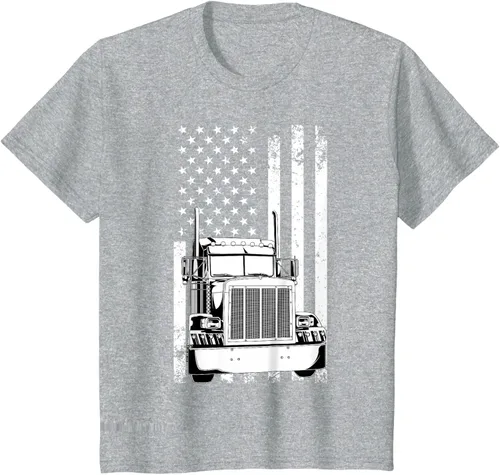 Vista 32 de Camión conductor bandera americana camionero vintage hombres mujeres regalo camiseta