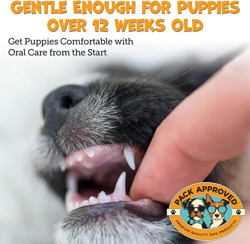 Vista 5 de Pack Approved Toallitas dentales para perros – Toallitas de dientes de perro para cuidado bucal, sarro y removedor de placa – Limpia y refresca