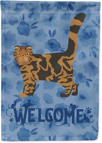 Vista 272 de Caroline's Treasures CK4813CHF - Bandera de bienvenida con gato abisinio azul, manga grande, para porche, para colgar en la pared, poliéster