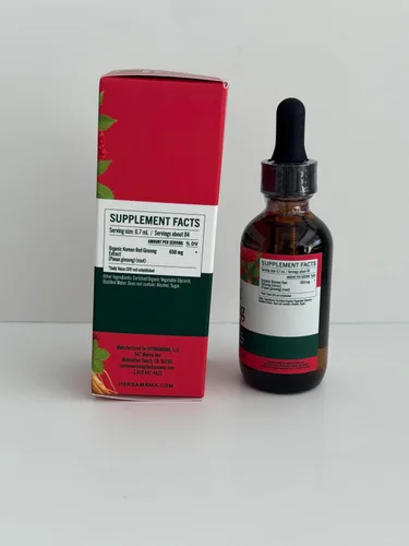 Vista 4 de HERBAMAMA Panax - Tintura de raíz de ginseng – Apoyo energético vegano con extracto de ginseng rojo coreano gotas líquidas – Suplemento de apoyo