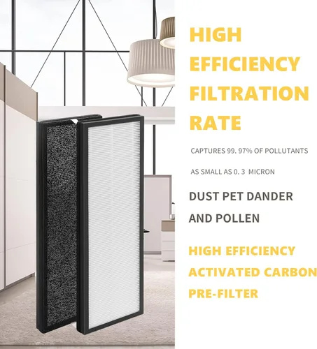 Vista 5 de Paquete de 2 filtros de repuesto True HEPA compatibles con Eureka NEA120 y Toshiba CAF-W36USW purificador de filtro de aire, 2 paquetes de filtros