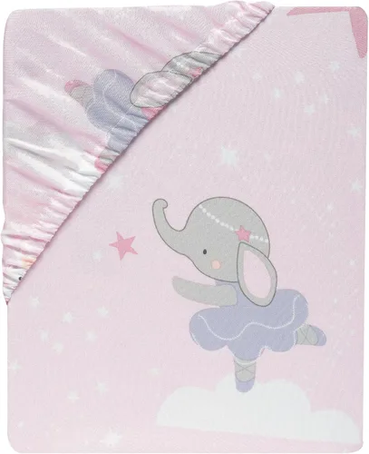 Vista 3 de Bedtime Originals Tiny Dancer - Sábana bajera ajustable de poliéster para cuna, color rosa, animales, celestial